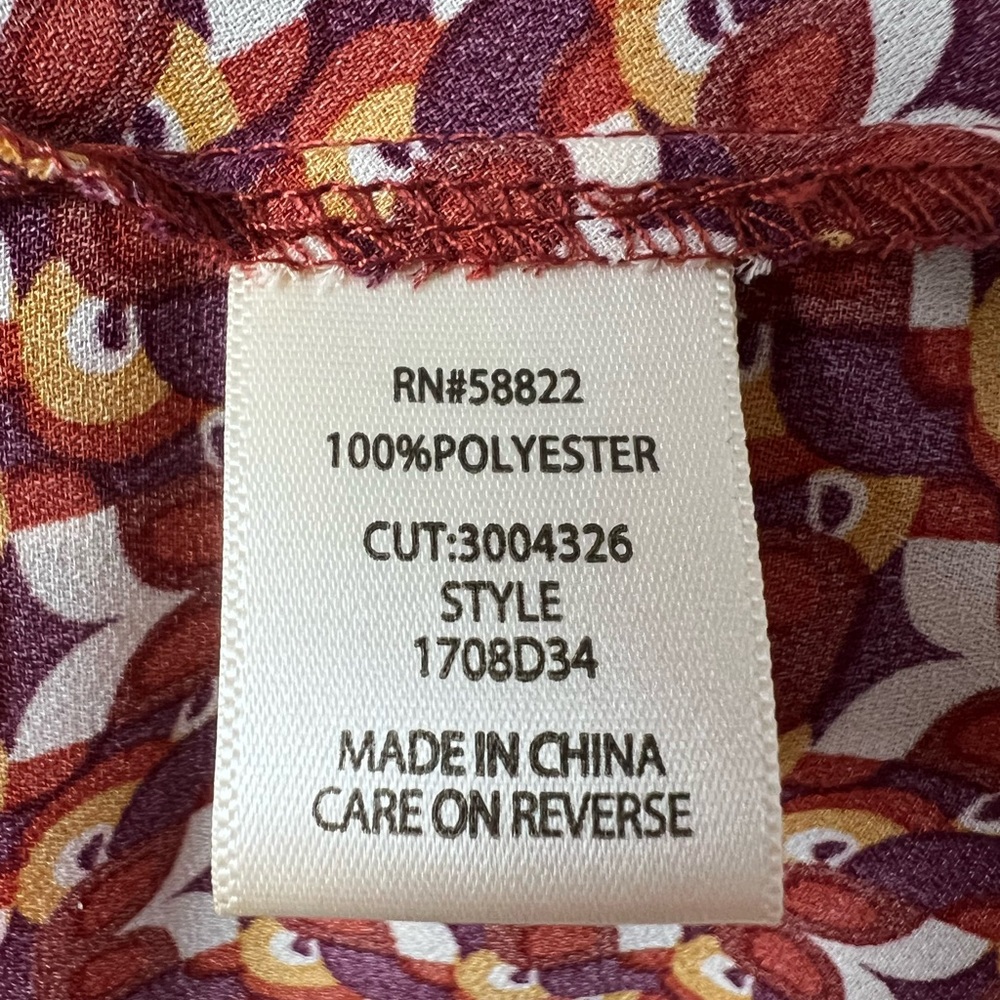 Max Studio rust multi color Fall top blouse - Picture 3 of 8